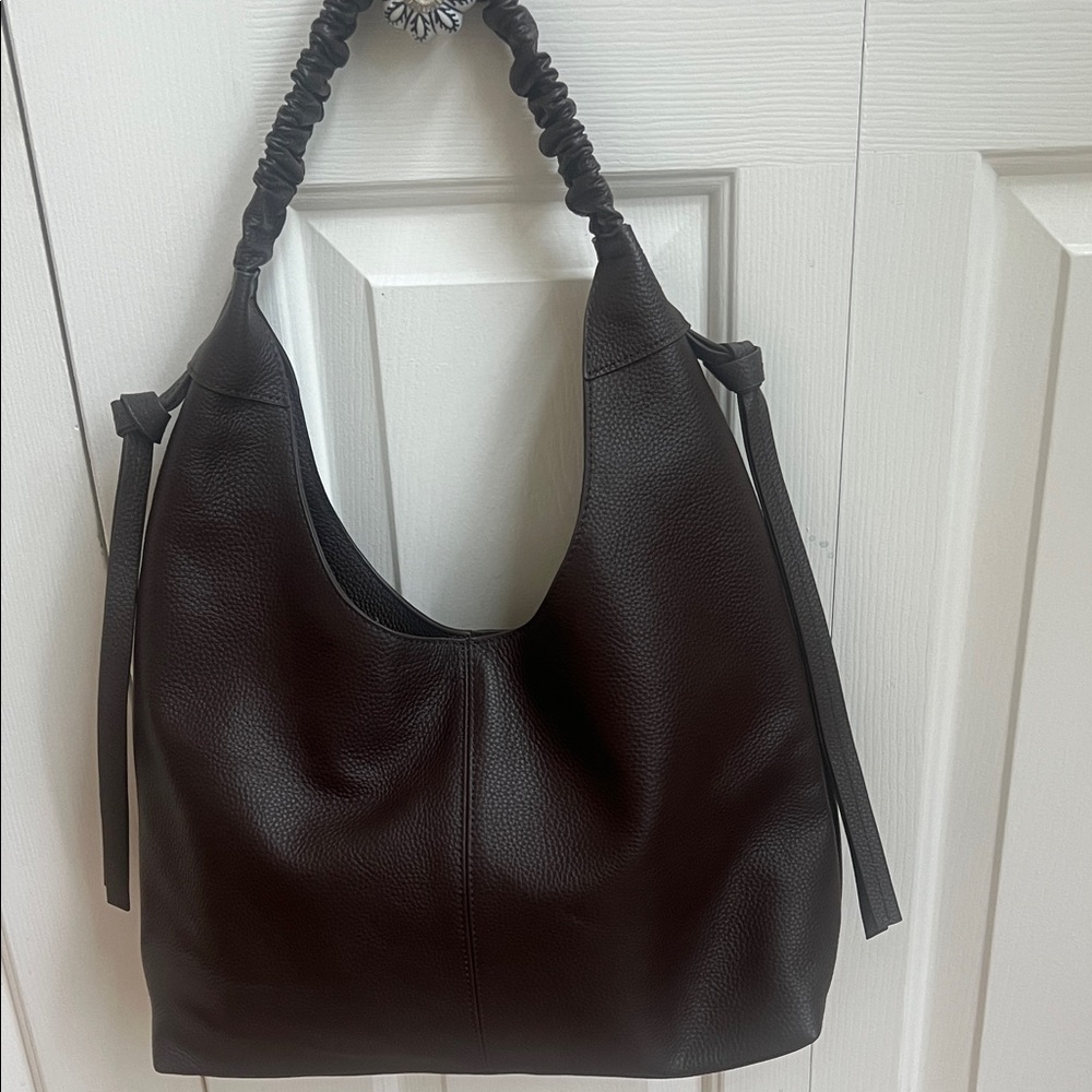 NWT LAGGO Elegant Chocolate Brown  Leather Hobo Bag